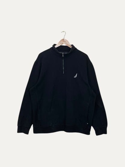 90's Nautica Embroidered Vintage Quarter-zip Sweatshirt 2XL
