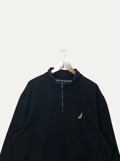 90's Nautica Embroidered Vintage Quarter-zip Sweatshirt 2XL