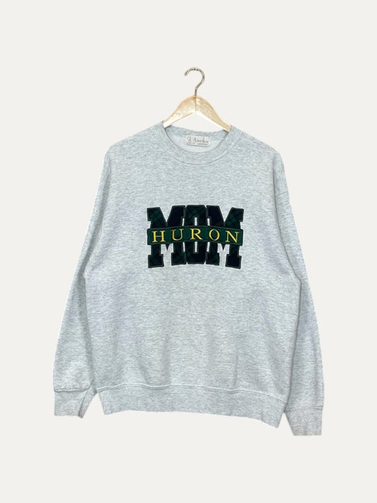 90's Huron University Mom Embroidered Vintage Sweatshirt M