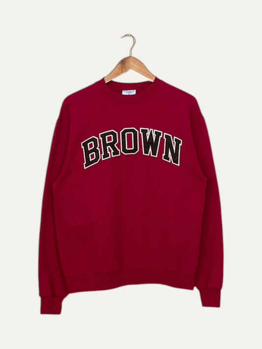 90's Champion Brown University Felt Applique Vintage Sweatshirt M