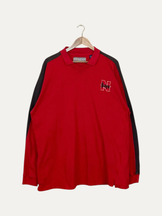 90's Nebraska Huskers Embroidered Vintage Collared Sweatshirt XL