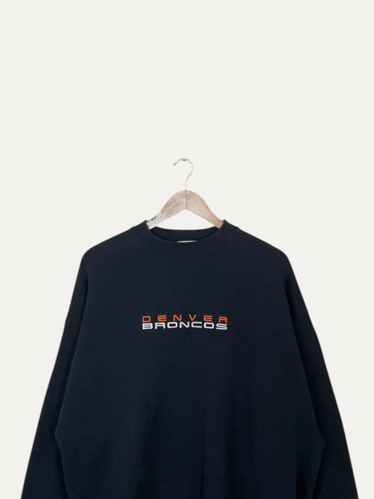 90's Denver Broncos Embroidered Vintage Sweatshirt L