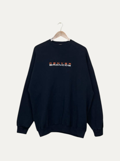90's Denver Broncos Embroidered Vintage Sweatshirt L