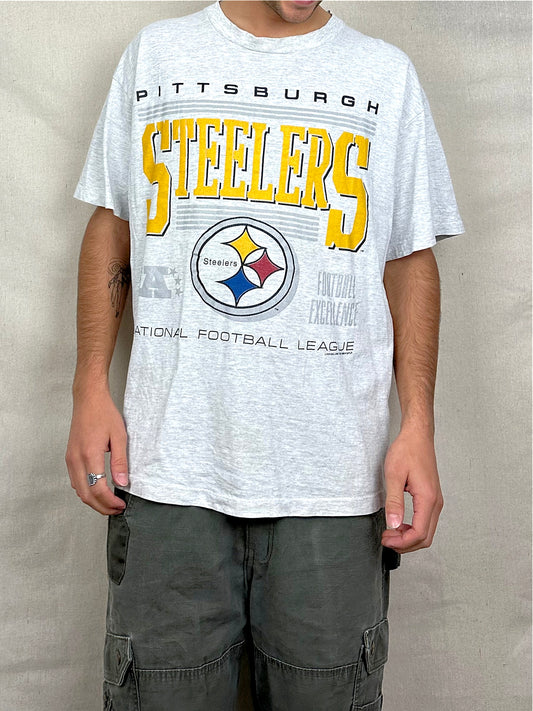 1993 Pittsburgh Steelers NFL USA Made Vintage T-Shirt Size L-XL
