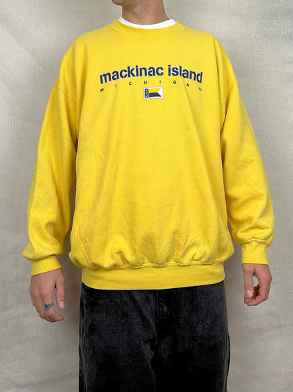 90's Mackinac Island Michigan Vintage Sweatshirt Size L-XL