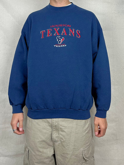 90's Houston Texans NFL Embroidered Vintage Sweatshirt Size L