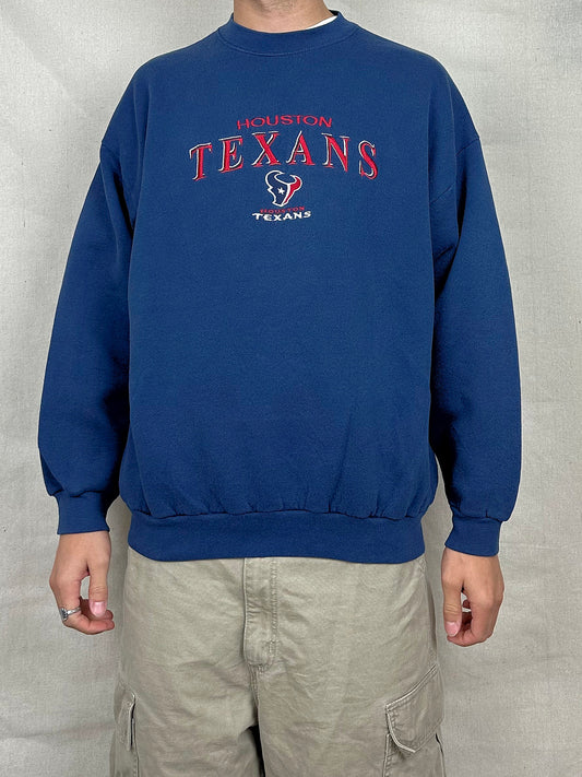90's Houston Texans NFL Embroidered Vintage Sweatshirt Size L