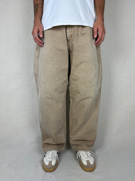 90's Carhartt Heavy Duty Lined Vintage Carpenter Jeans Size 41x32