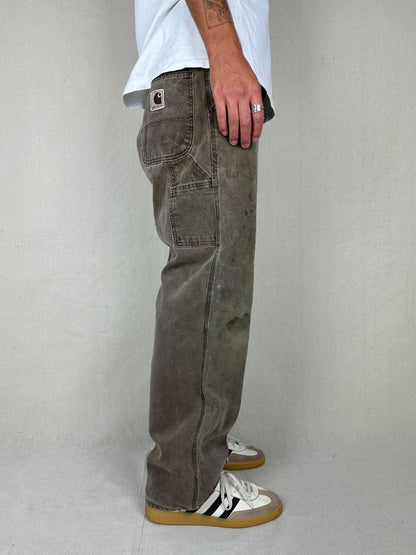 90's Carhartt Heavy Duty Vintage Carpenter Jeans Size 35x31