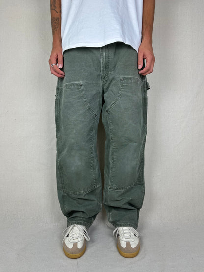90's Carhartt Heavy Duty Vintage Double Knee Carpenter Jeans Size 38x31