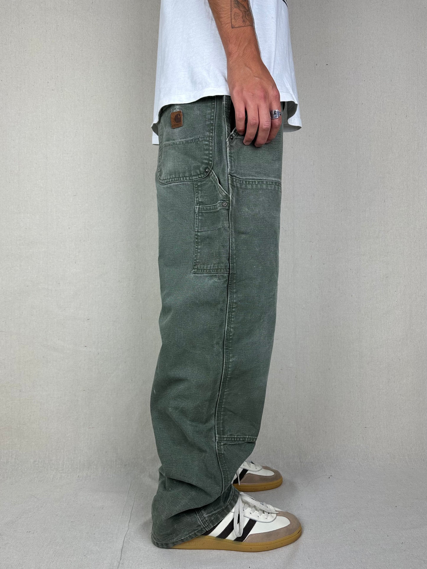 90's Carhartt Heavy Duty Vintage Double Knee Carpenter Jeans Size 38x31