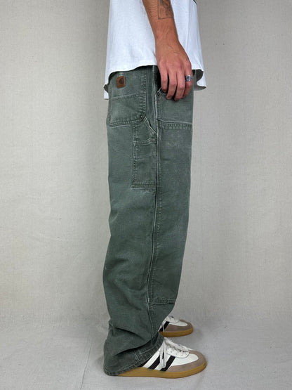 90's Carhartt Heavy Duty Vintage Double Knee Carpenter Jeans Size 38x31