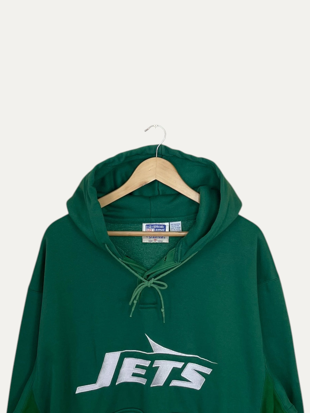 90's Jets Embroidered Vintage Hooded Sweatshirt M-L