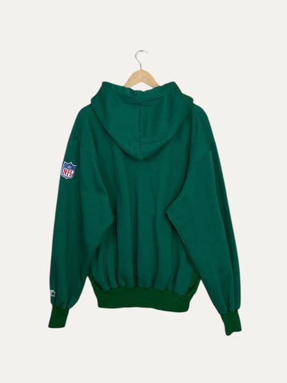 90's Jets Embroidered Vintage Hooded Sweatshirt M-L