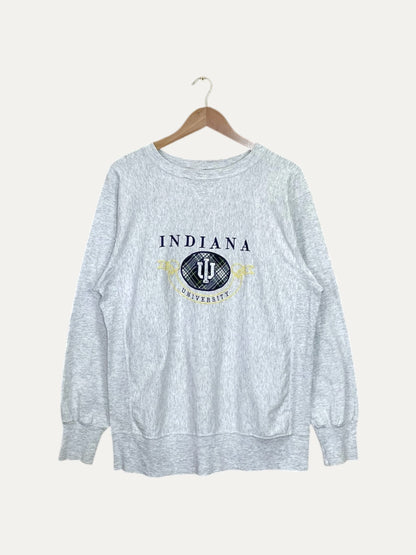90's Indiana University Embroidered Vintage Long-sleeve T-Shirt Size L