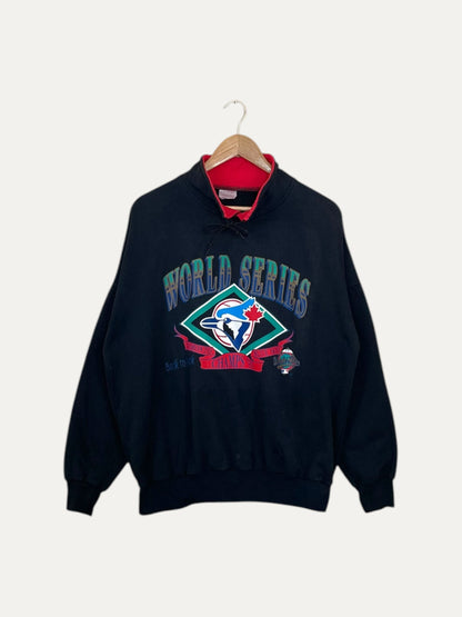 90's Toronto Blue Jays Vintage Mock Collar Sweatshirt L