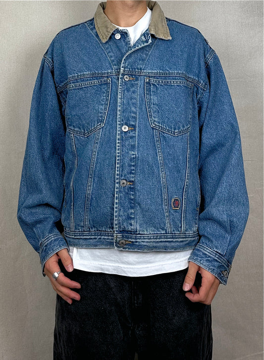 90's Tommy Hilfiger Embroidered Denim Jacket Size L