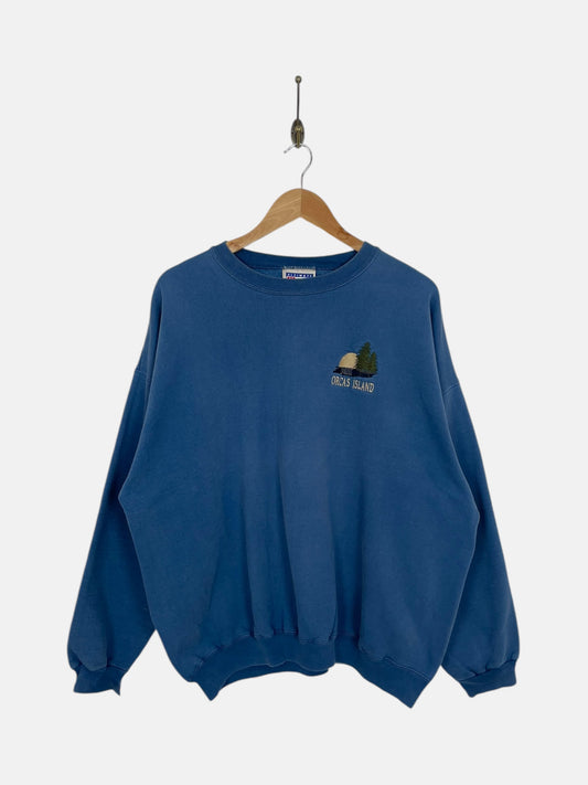 90's Orcas Island Embroidered Vintage Sweatshirt Size L-XL