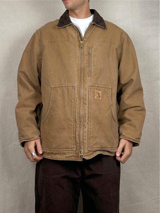 90's Carhartt Heavy Duty Sherpa Lined Vintage Jacket Size XL