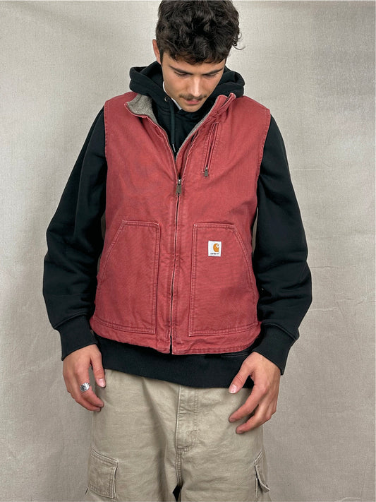 90's Carhartt Heavy Duty Sherpa Lined Vintage Vest Size 16