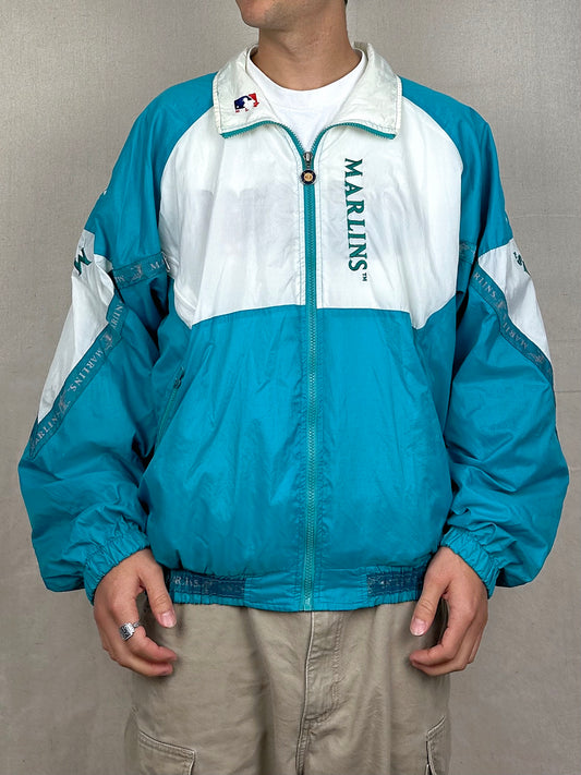 90's Florida Marlins MLB Embroidered Windbreaker Size L-XL