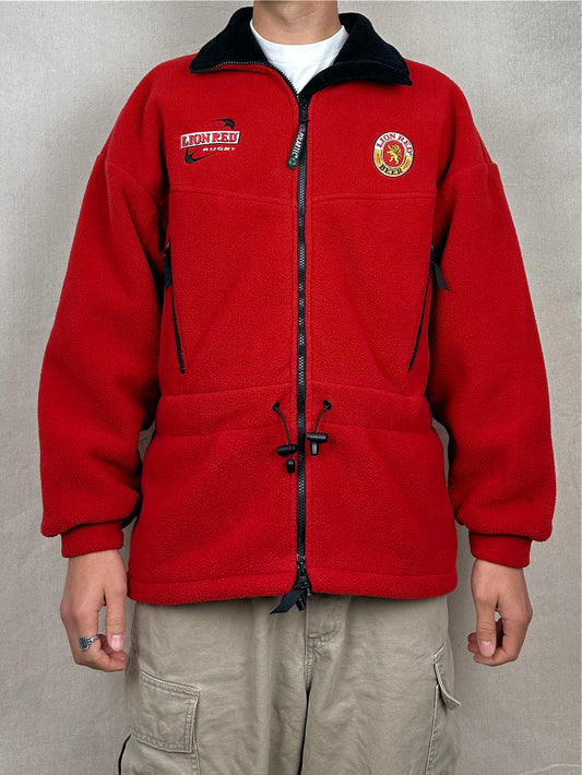 90's Lion Red Rugby Embroidered Polartec Fleece/Jacket Size L