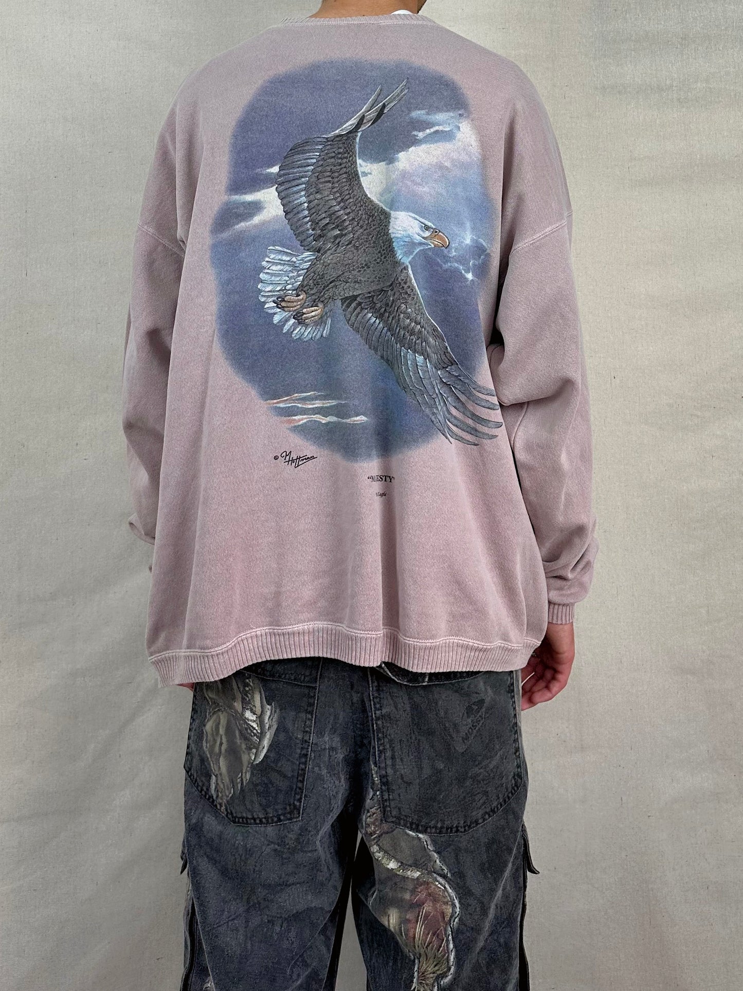 90's Earth Tones Environmental Artwear USA Made Vintage Sweatshirt Size XL-2XL
