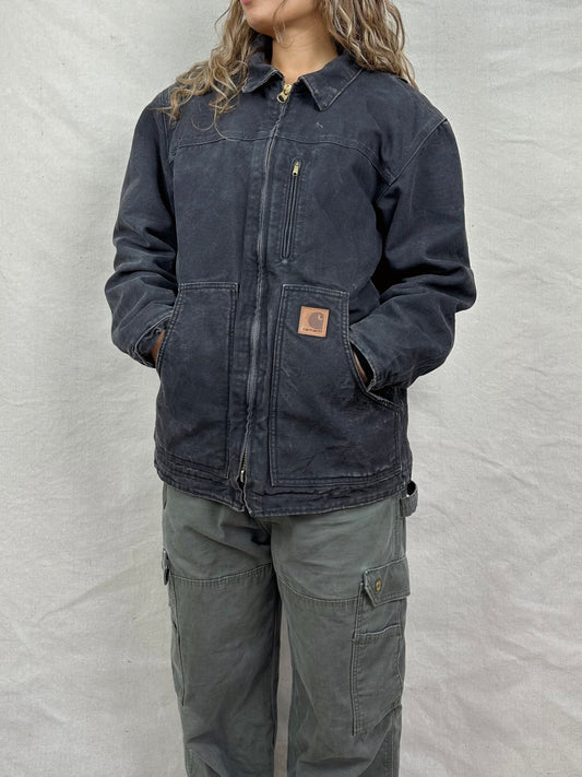 90's Carhartt Heavy Duty Sherpa Lined Vintage Jacket Size 10-12