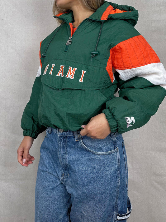 90's Miami Hurricanes Starter Embroidered Puffer Jacket Size 6-8