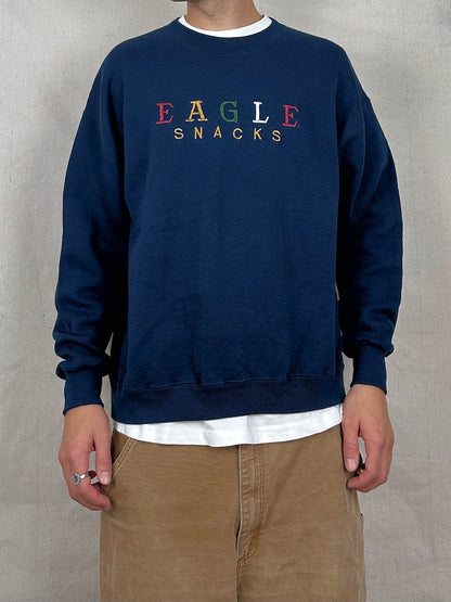 90's Eagle Snacks USA Made Embroidered Vintage Sweatshirt Size M