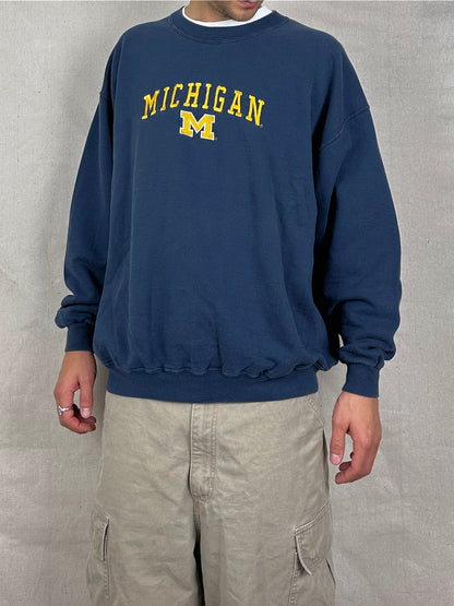 90's Michigan University Embroidered Vintage Sweatshirt Size XL