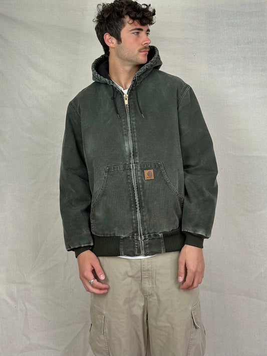 90's Carhartt Heavy Duty Vintage Jacket with Hood Size M-L