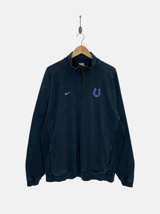 90's Nike Indianapolis Colts Embroidered Vintage Quarter-zip Sweatshirt Size XL