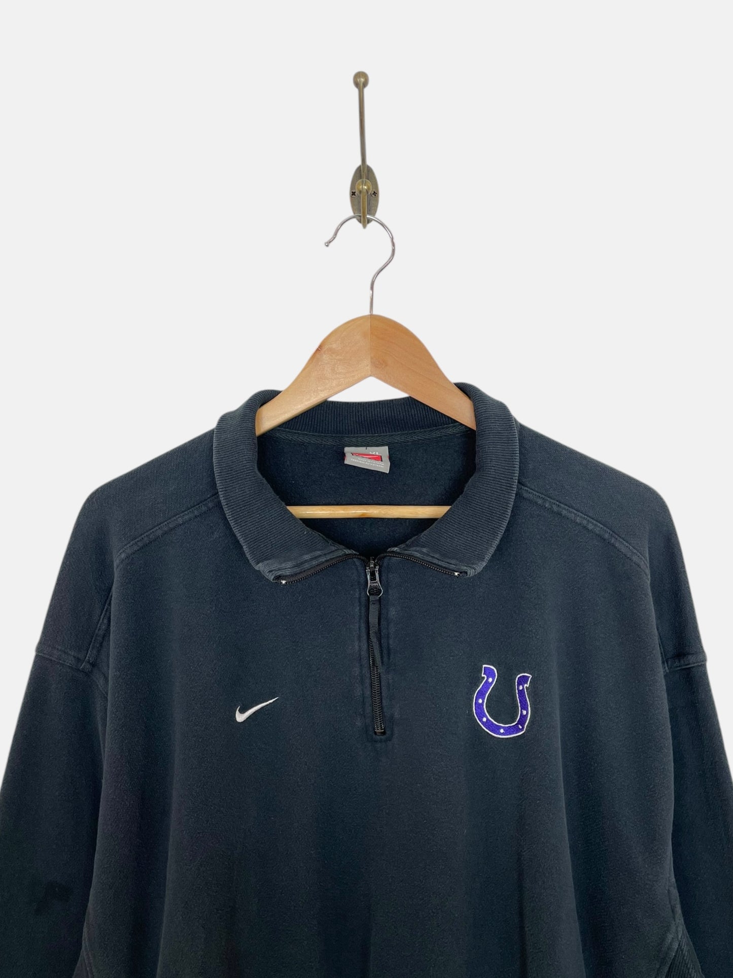 90's Nike Indianapolis Colts Embroidered Vintage Quarter-zip Sweatshirt Size XL