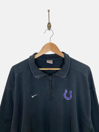 90's Nike Indianapolis Colts Embroidered Vintage Quarter-zip Sweatshirt Size XL