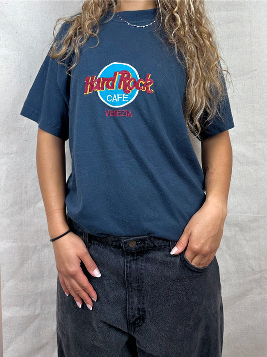 90's Hard Rock Cafe Venezia Embroidered Vintage T-Shirt Size 10-12