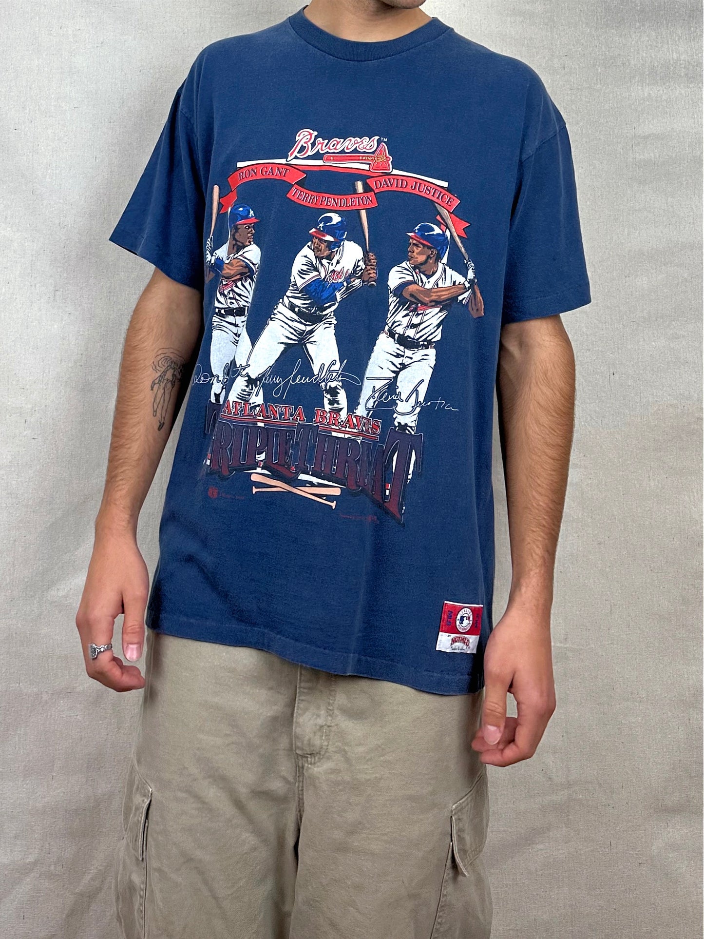 1992 Atlanta Braves MLB USA Made Vintage T-Shirt Size L