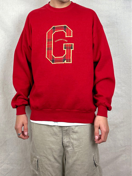 90's Germantown USA Made Embroidered Vintage Sweatshirt Size L-XL