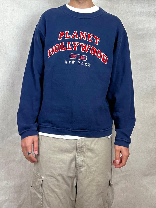 90's Planet Hollywood New York Embroidered Vintage Sweatshirt Size M-L