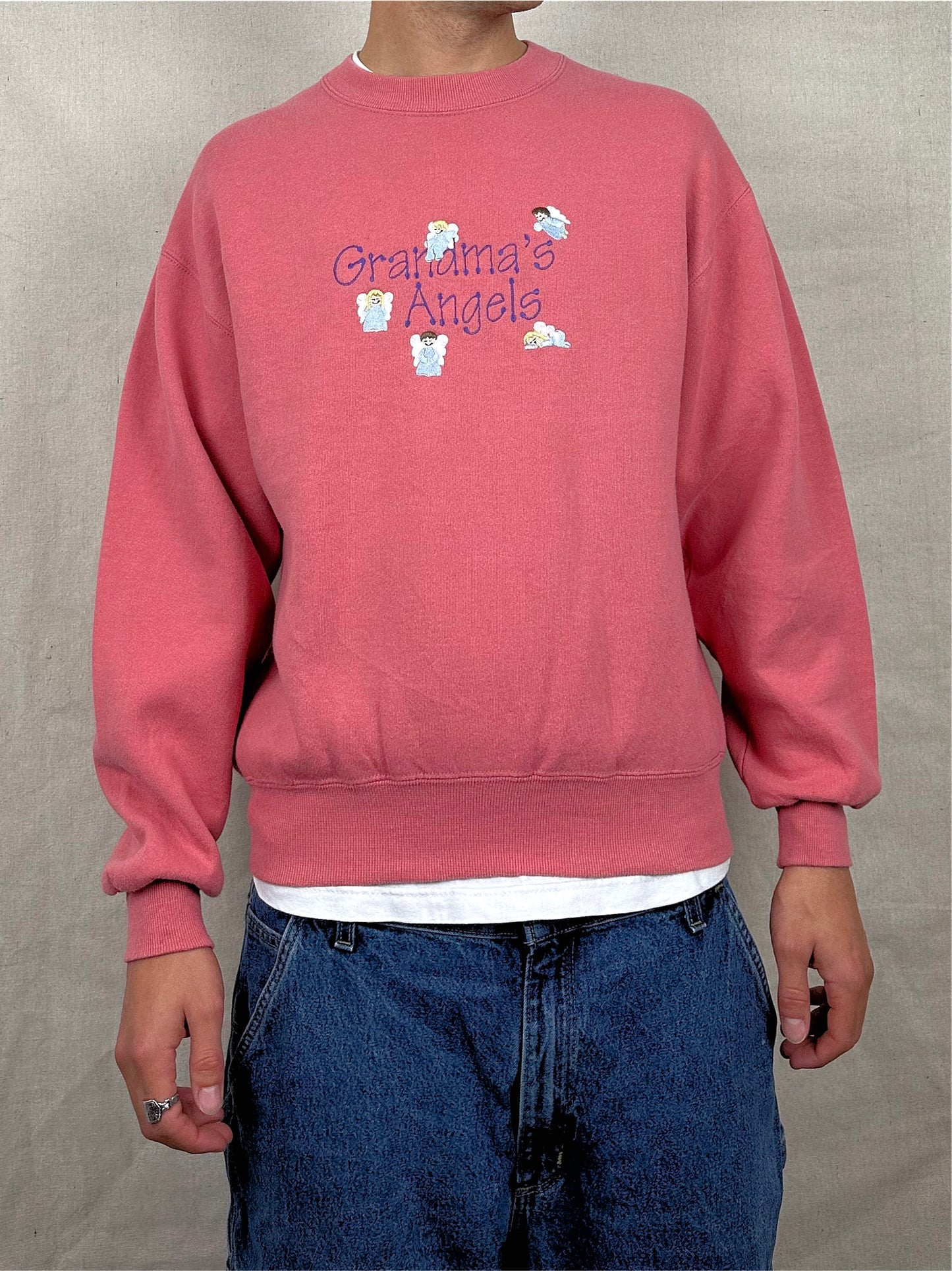 90's Grandma's Angels USA Made Embroidered Vintage Sweatshirt Size M