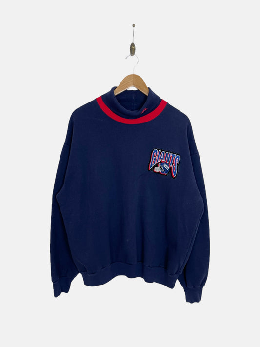 90's NFL Giants Embroidered Mockneck Vintage Sweatshirt Size XL-2XL