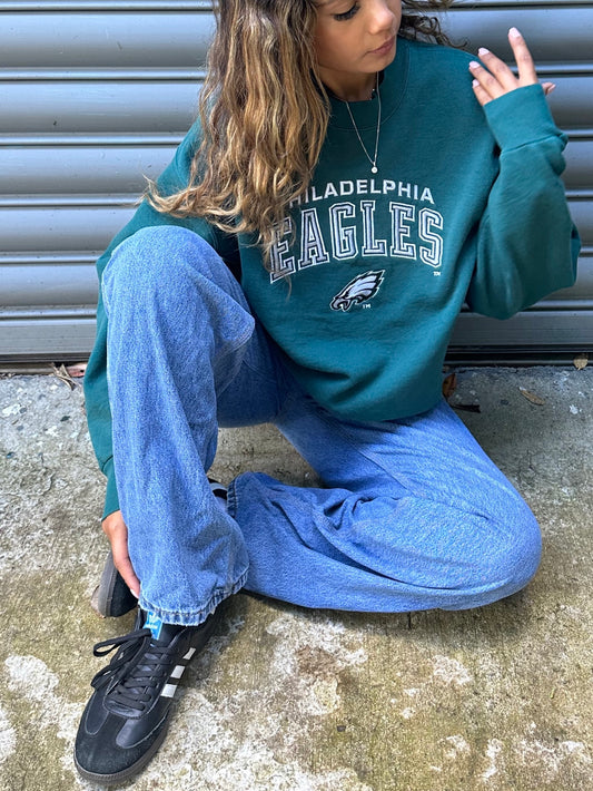 90's Philadelphia Eagles NFL USA Made Embroidered Vintage Sweatshirt Size M