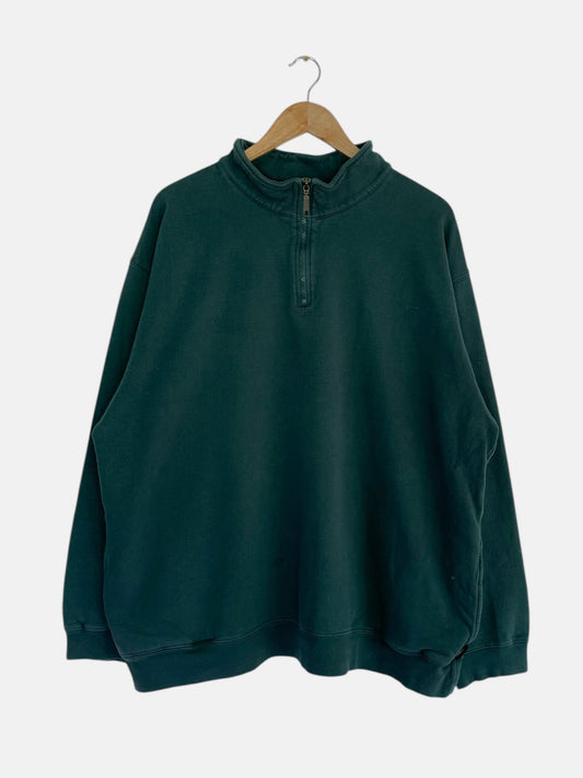 90's L.L.Bean Plain Vintage Quarter-zip Sweatshirt Size XL-2XL