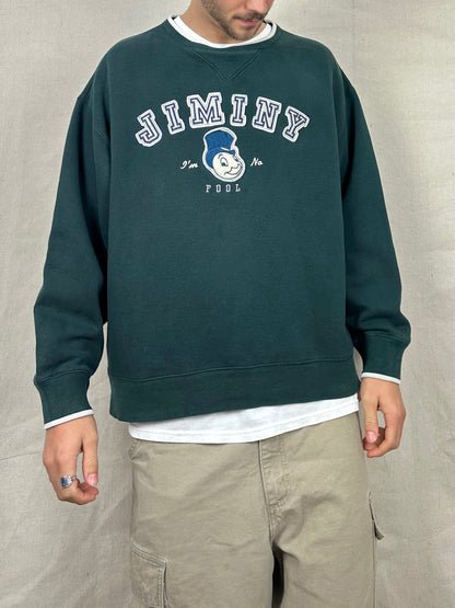 90's Jiminy Cricket Embroidered Vintage Sweatshirt Size M-L