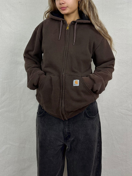 90's Carhartt Vintage Zip-Up Jacket with Hood Size 12-14