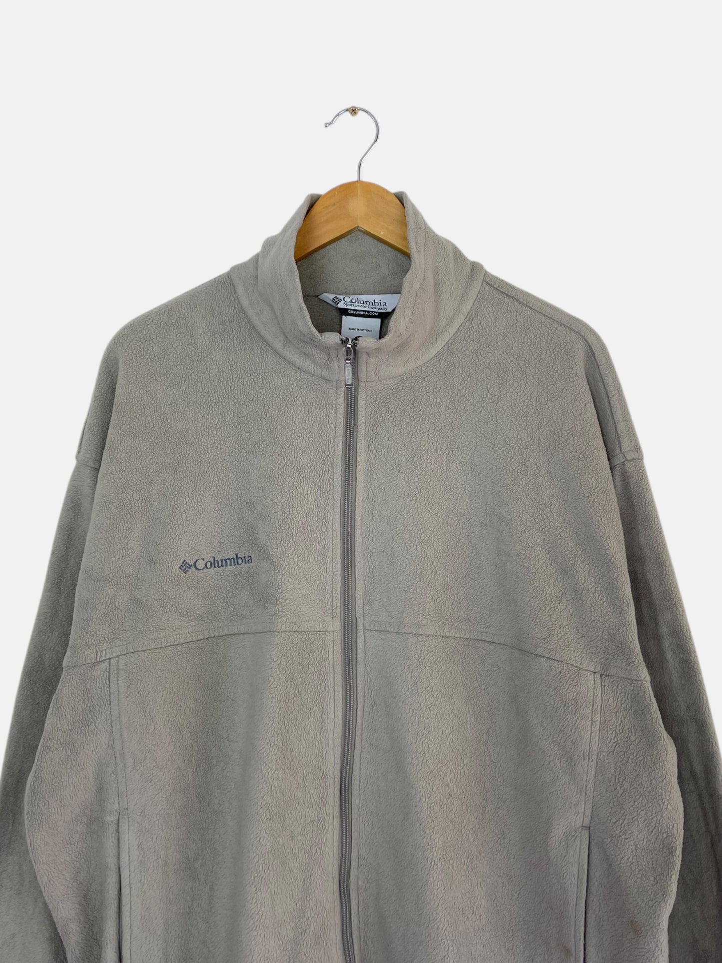 90's Columbia Embroidered Vintage Fleece Zip-up Sweatshirt Size XL-2XL