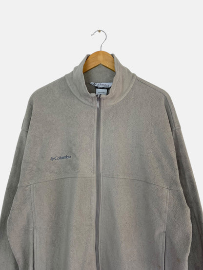 90's Columbia Embroidered Vintage Fleece Zip-up Sweatshirt Size XL-2XL
