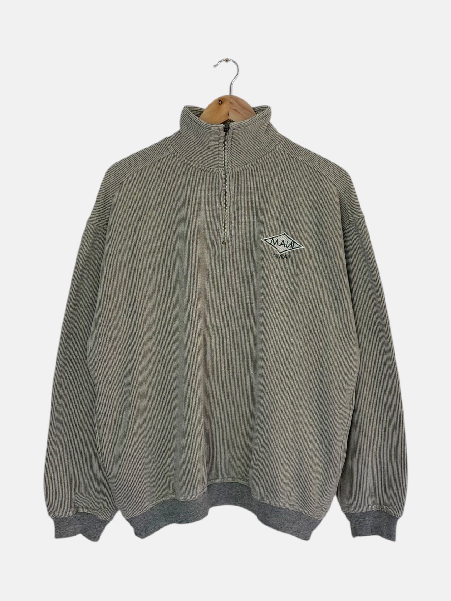 90's Maui Hawaii Embroidered Vintage Quarter-zip Sweatshirt Size L-XL