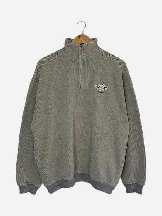 90's Maui Hawaii Embroidered Vintage Quarter-zip Sweatshirt Size L-XL
