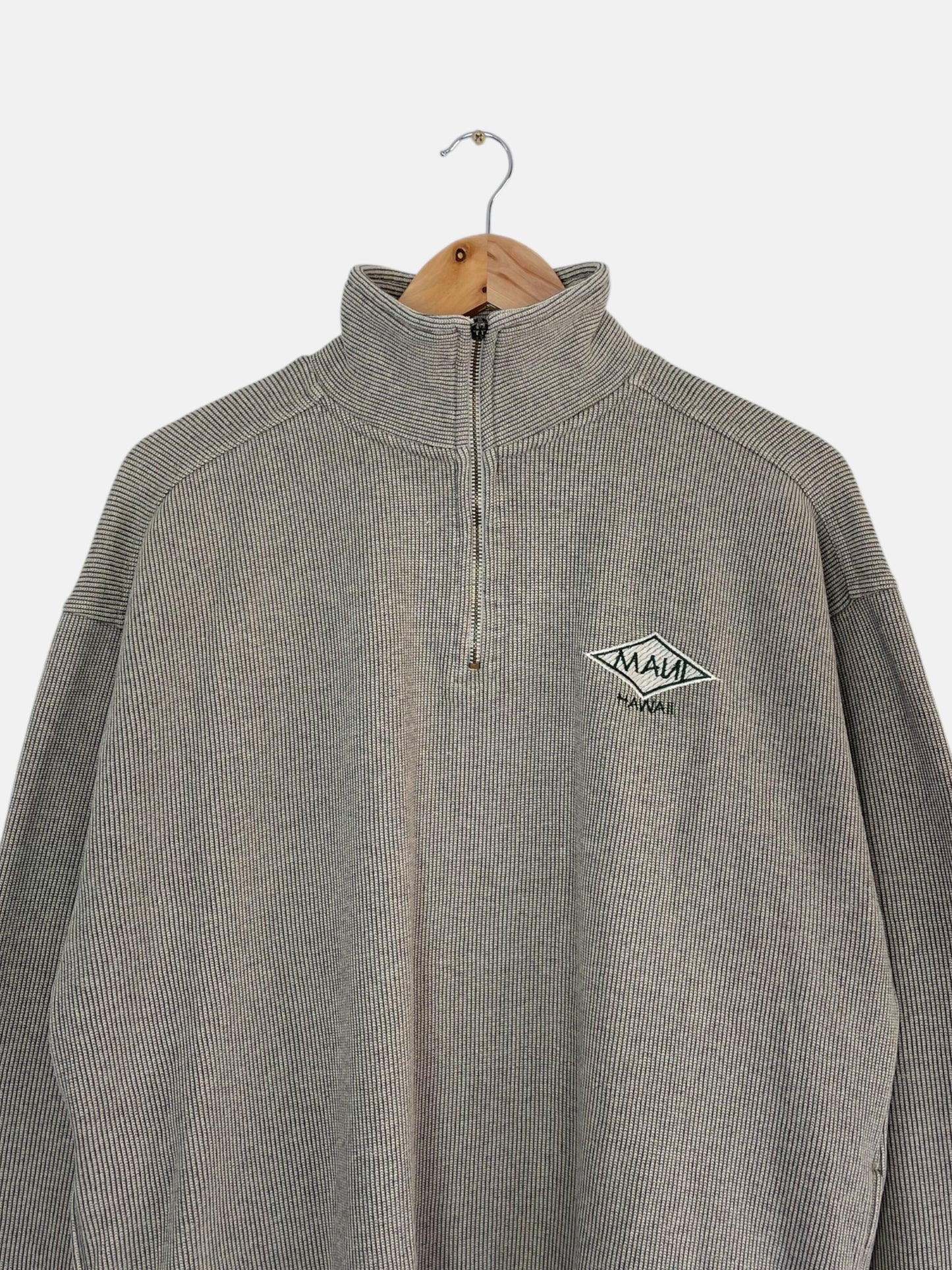 90's Maui Hawaii Embroidered Vintage Quarter-zip Sweatshirt Size L-XL